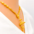 22k-gold-Delightful Two Tier Dangling Necklace Set