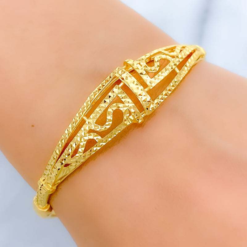 Posh Sparkling 22k Gold Bangle Bracelet