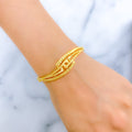 Modern Omega 22k Gold Bangle Bracelet