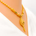 22k-gold-Magnificent Floral Beaded Chain Necklace Set