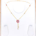 Impressive Multi-Color 22k Gold CZ Necklace