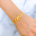 Classy Curved 22k Gold Bangle Bracelet