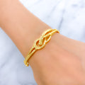 Classy Curved 22k Gold Bangle Bracelet