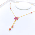 Trendy CZ Star 22k Gold Necklace