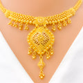 22k-gold-Intricate Floral Necklace Set w/ Tassels