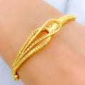 Unique Layered Leaf 22k Gold Bangle Bracelet