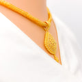 22k-gold-Fancy Rope Necklace Set W/ Detachable Pendant