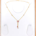 Elegant White Flower CZ 22k Gold Necklace