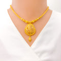 22k-gold-Gorgeous Striped Paisley Necklace Set