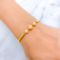 Elegant Dotted Orb 22k Gold Bangle Bracelet