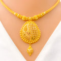 22k-gold-Gorgeous Striped Paisley Necklace Set