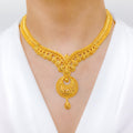 Elegant Elongated Chand Necklace Set