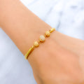 Chic Polka Dot 22k Gold Bangle Bracelet