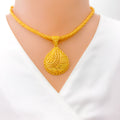 22k-gold-Upscale Paisley Necklace Set W/ Detachable Pendant