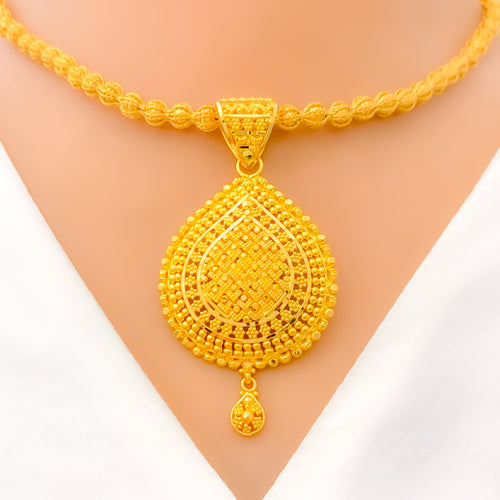 22k-gold-Special Orb Chain Mesh Necklace Set