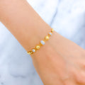 Dressy Round Bead 22k Gold Bangle Bracelet