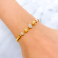 Dressy Round Bead 22k Gold Bangle Bracelet