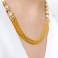 Striking CZ & Pearl Chain Necklace Set