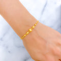 Posh Sand Finish 22k Gold Orb Bracelet