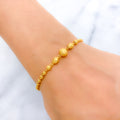 Posh Sand Finish 22k Gold Orb Bracelet