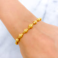 High Polish Striped 22k Gold Orb Bracelet