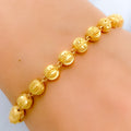 Alternating Sand Finish 22k Gold Bracelet