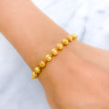 Alternating Sand Finish 22k Gold Bracelet