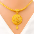 22k-gold-Radiant Round Floral Necklace Set