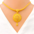 22k-gold-Radiant Round Floral Necklace Set