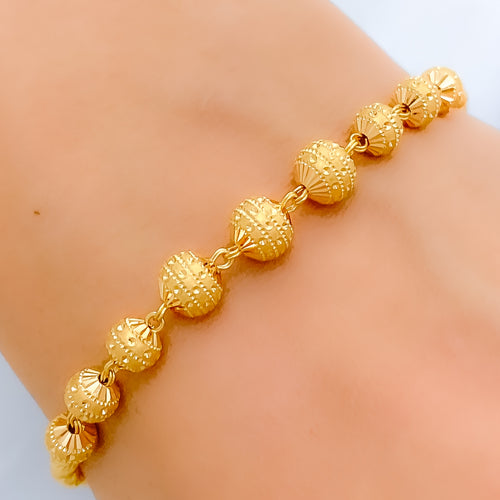 Evergreen Matte 22k Gold Bead Bracelet