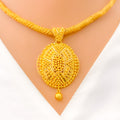 Fancy Oval 22k Gold Necklace Set W/ Detachable Pendant