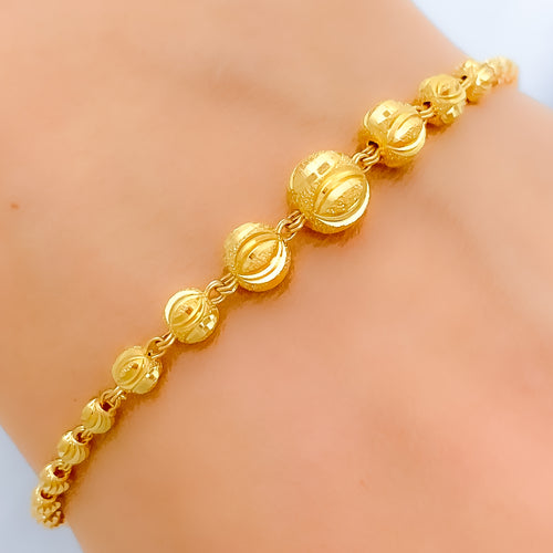 Graduated Multi-Bead 22k Gold Bracelet