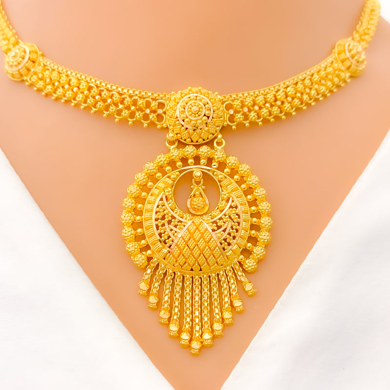 Intricate Striking Crescent Necklace Set