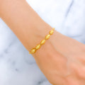 Decorative Oval 22k Gold Bead Bracelet