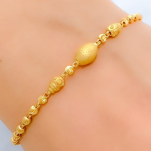 Sophisticated Satin 22k Gold Finish Bracelet