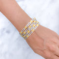 Lovely Clover Accented Two-Tone 22k Gold Bangles