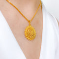 Floral Round Gold Pendant