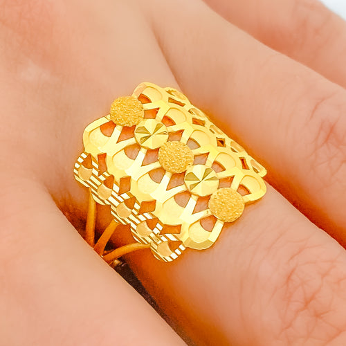 Unique Elongated Infinity 22k Gold Ring