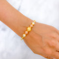 Fancy Three-Tone 22k Gold Bangle Bracelet