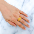 Upscale Beaded Wire 22k Gold Ring