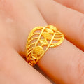 Upscale Beaded Wire 22k Gold Ring