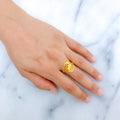 Bold Overlapping Leaf Ring
