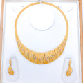 Vintage Matte Finish Choker 22k Gold Necklace Set
