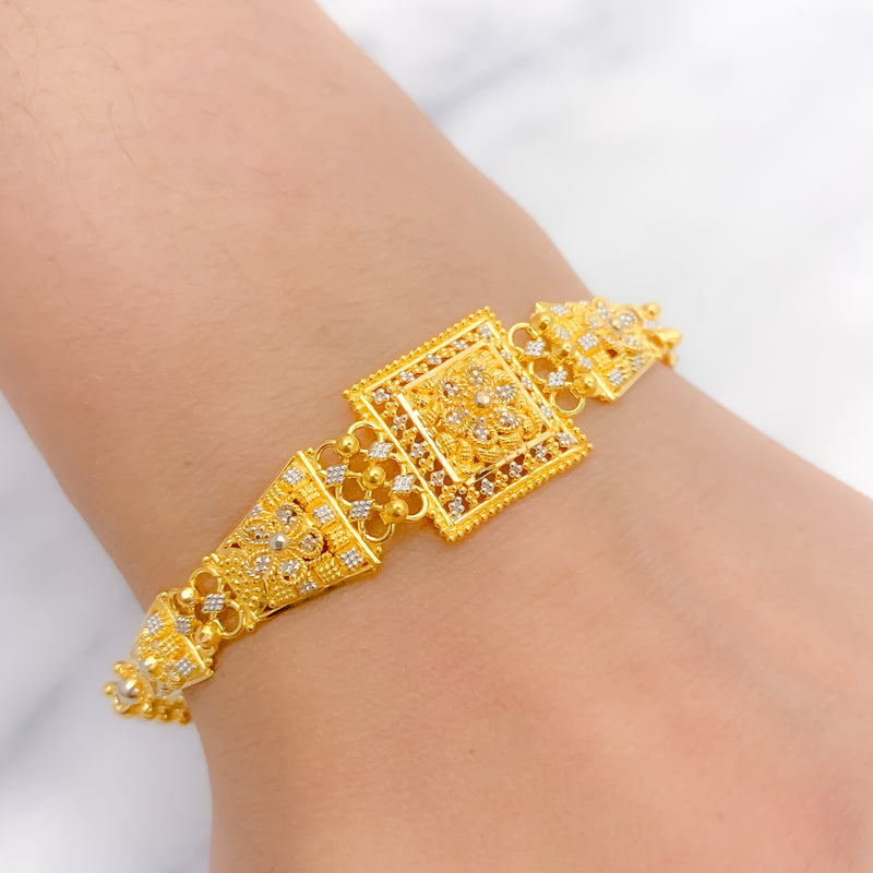 Deluxe Squared Two-Tone Bracelet