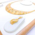 Vintage Matte Finish Choker 22k Gold Necklace Set