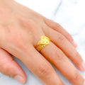 Striking Abstract Leaf Ring