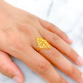 Festive Diamond Shaped 22k Gold Ring