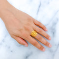 Matte Cutwork Statement 22k Gold Ring
