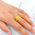 Bright Wavy 22k Gold Ring