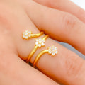Dainty Curved Flower Ring